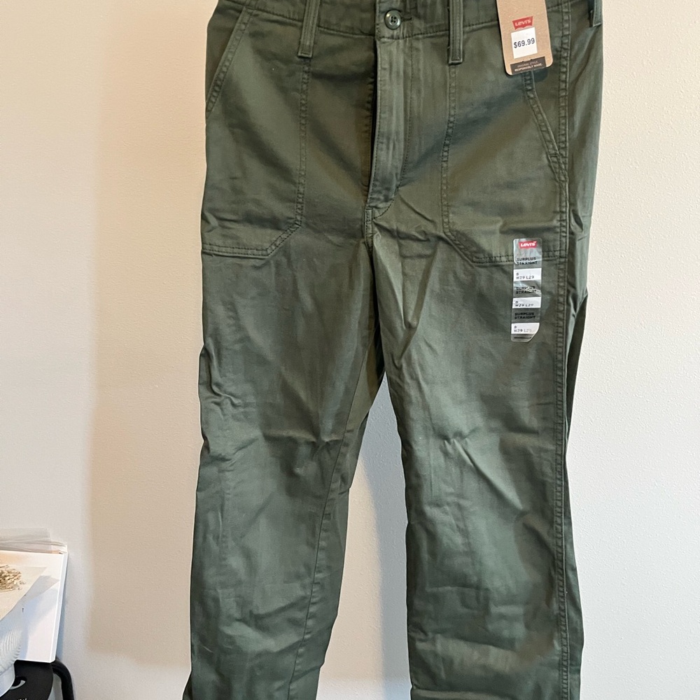 Levi's Green Cargo Pants Durable Cotton Blend